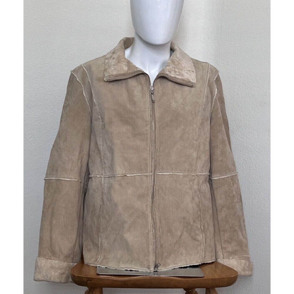 Winlit Vintage Genuine Leather Suede Jacket Coat XL‎